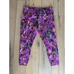 Lululemon Ankle Leggings 18 Multicolor Geometric Nylon Lycra Elastane Pockets